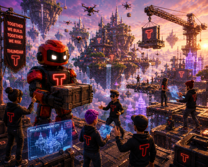 21 Tug and avatars building a floating city together